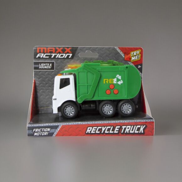🔥Maxx Action 5" Recycle Truck Lights Sound Friction Motor Soft Durable Tires🔥 - Picture 1 of 4